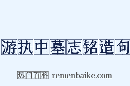 游执中墓志铭造句是什么意思的图片